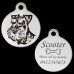 Schnauzer Side View Engraved 31mm Large Round Pet Dog ID Tag